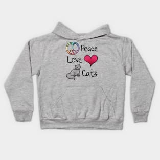 Peace Love Cats Kids Hoodie